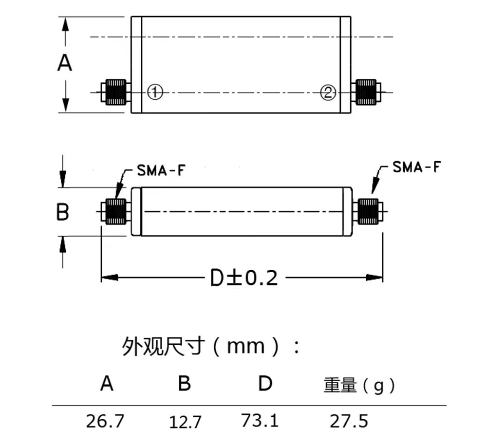 1*Pc 320～400 MHz Band-pass Filter With Pure Copper SMA interface