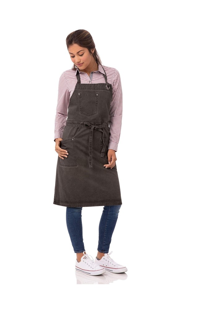 Chef Works Unisex Dorset Bib Apron One Size Pewter