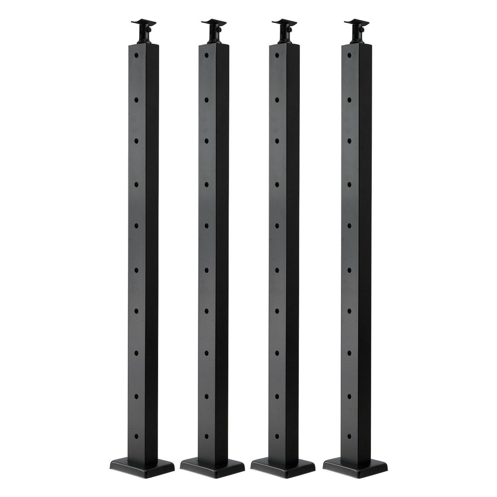 VEVOR 4-Pack Cable Railing Post, 36x1x2 In Horizontal-Hole Deck Railing Post wit