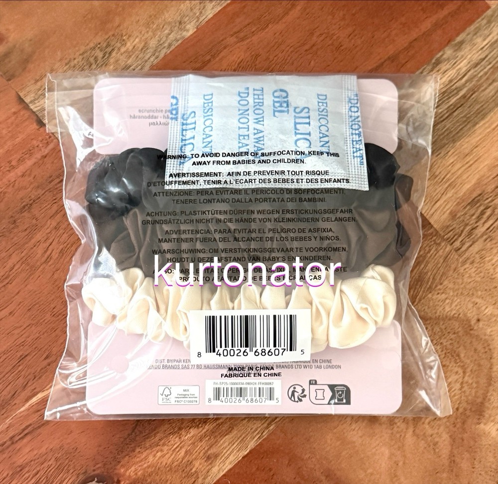 Fenty Hair Mini Satin Hair Scrunchie Assorted 3-Pack NEW
