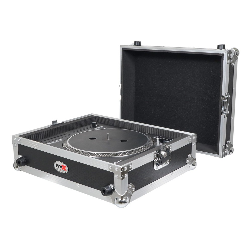 ProX T-TT Flight Case for Turntable - Universal One Size, Silver on Black