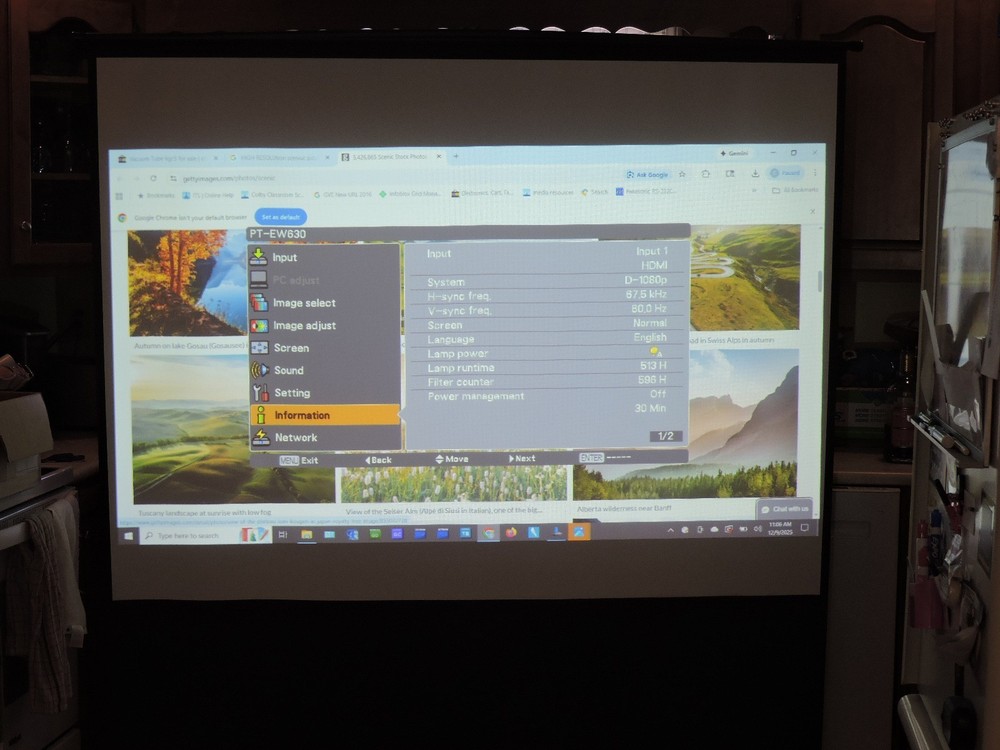 Panasonic PT-EW630U projector 5500 Lumen projector with remote & ceiling mount