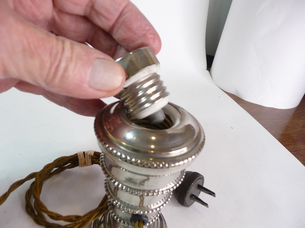 Vintage Chromed Electric Cigar Cig. Table Lighter
