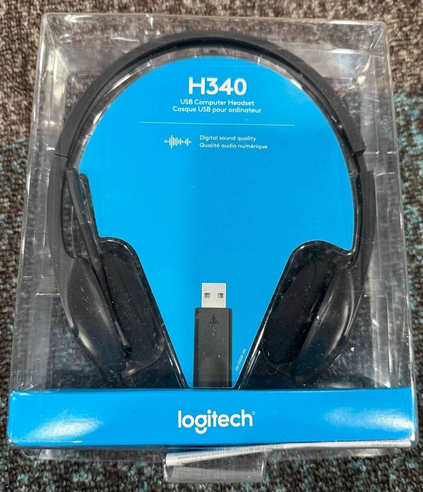 NEW Logitech H340 USB Computer PC Headset w/Noise Cancelling Microphone