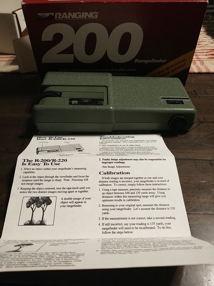 Vtg Ranging 200 Rangefinder Monocular Shooting Target Hunter Tool W/ Box