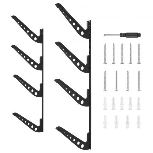 Surfboard Wall Mount, 4 Tiers Horizontal Surfboard Rack for Storage and Display,