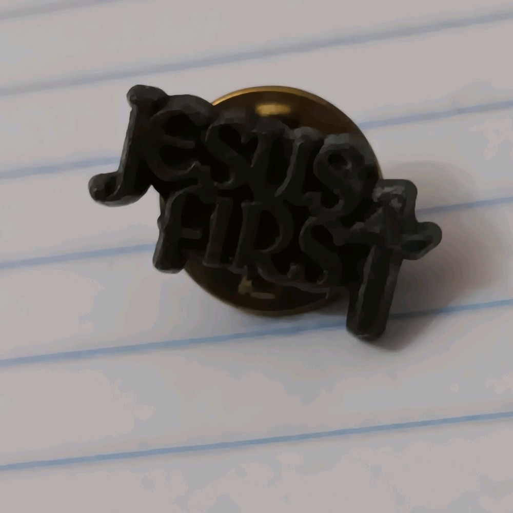 Jesus First Pin Cap Hat Tie Religion