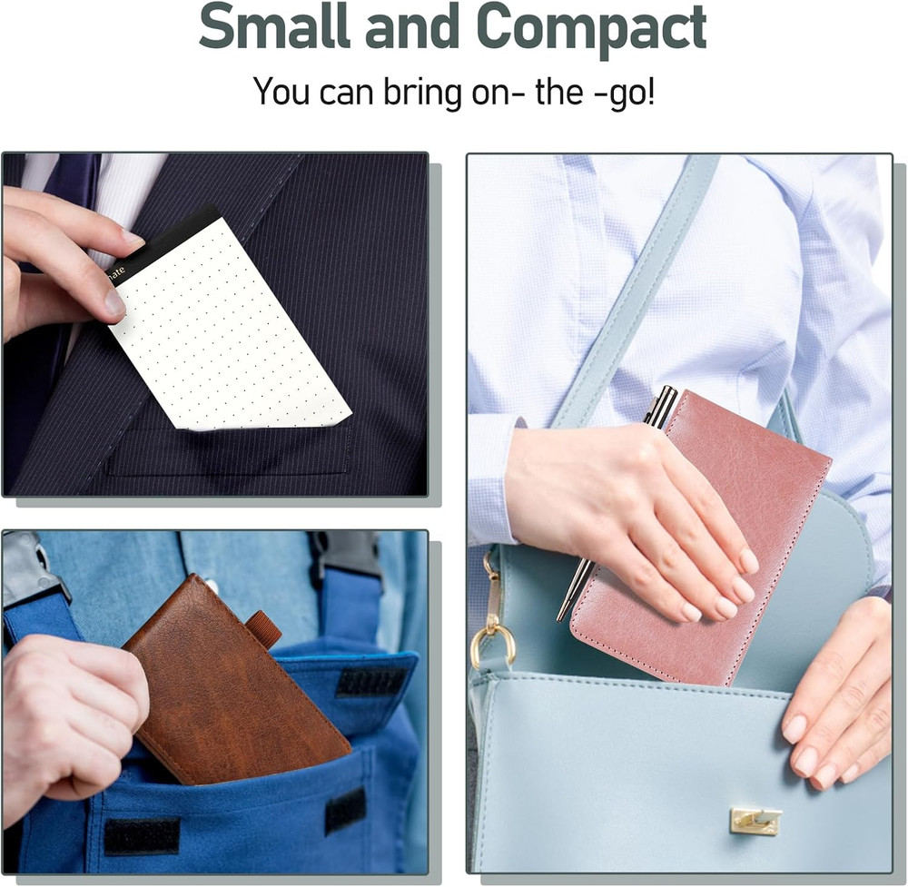 10 Pieces Notepad Holder Set Pocket Notebook - Included Mini Pocket Notepad Hold