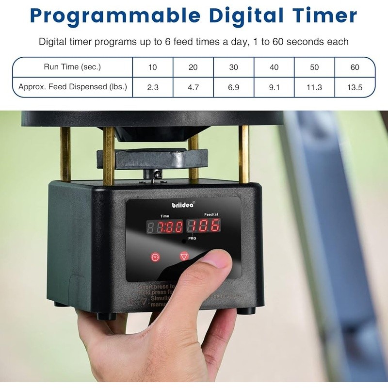 Programmable Digital Timer Deer Feeder Adjustable Feeding Durable Solar Battery