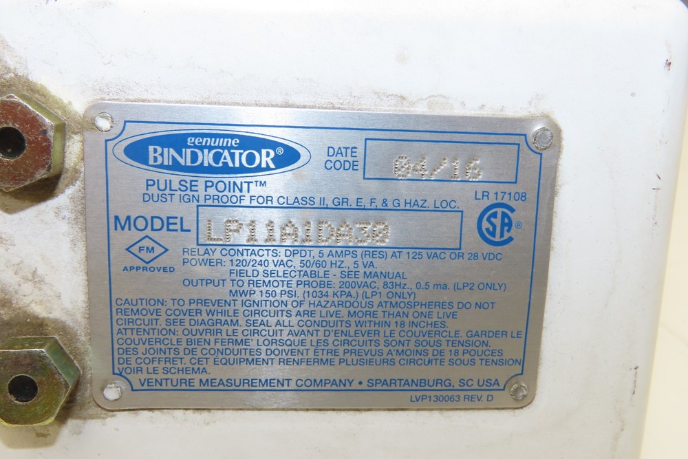 Bindicator LP11A1DA30 Pulse Point Vibrating Fork Level Sensor 31" Probe 8"Flange