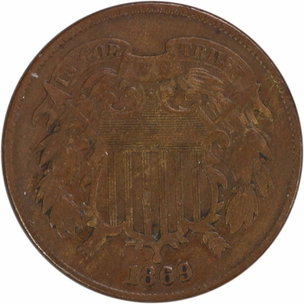 1869 Two Cent Piece VF Uncertified #918