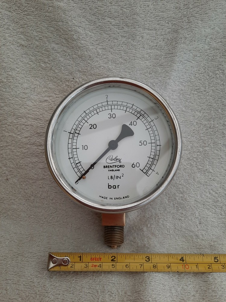 Old Chrome Plated Pressure Gauge