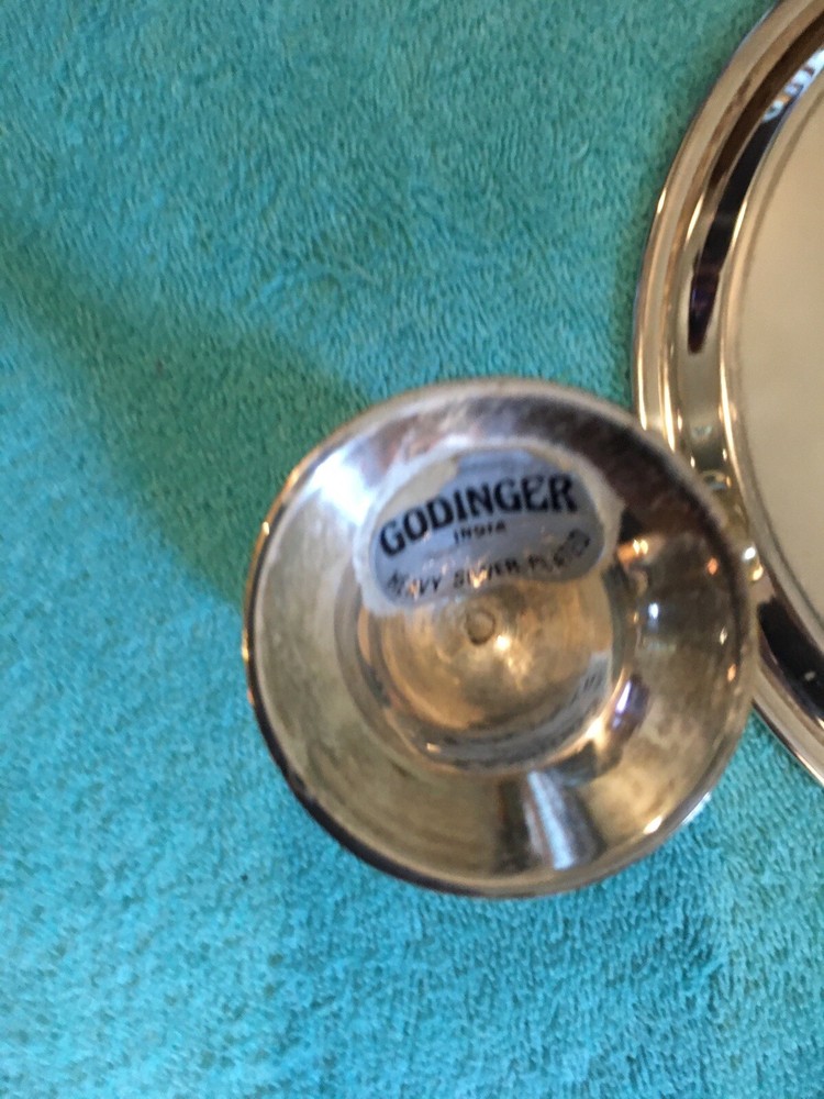Godinger Silverplated Cordial Set With Six Goblets & Serving Tray Preowned