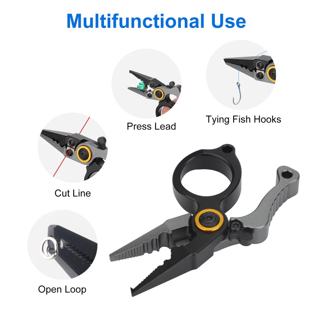 Portable Mini Fishing Pliers Scissors Line Cutter Hook Remover Split Ring Tool
