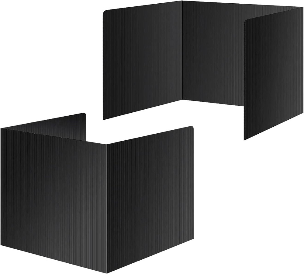2 Pack Black Desk Dividers for Students, Waterproof Plastic Study Boards, Durabl