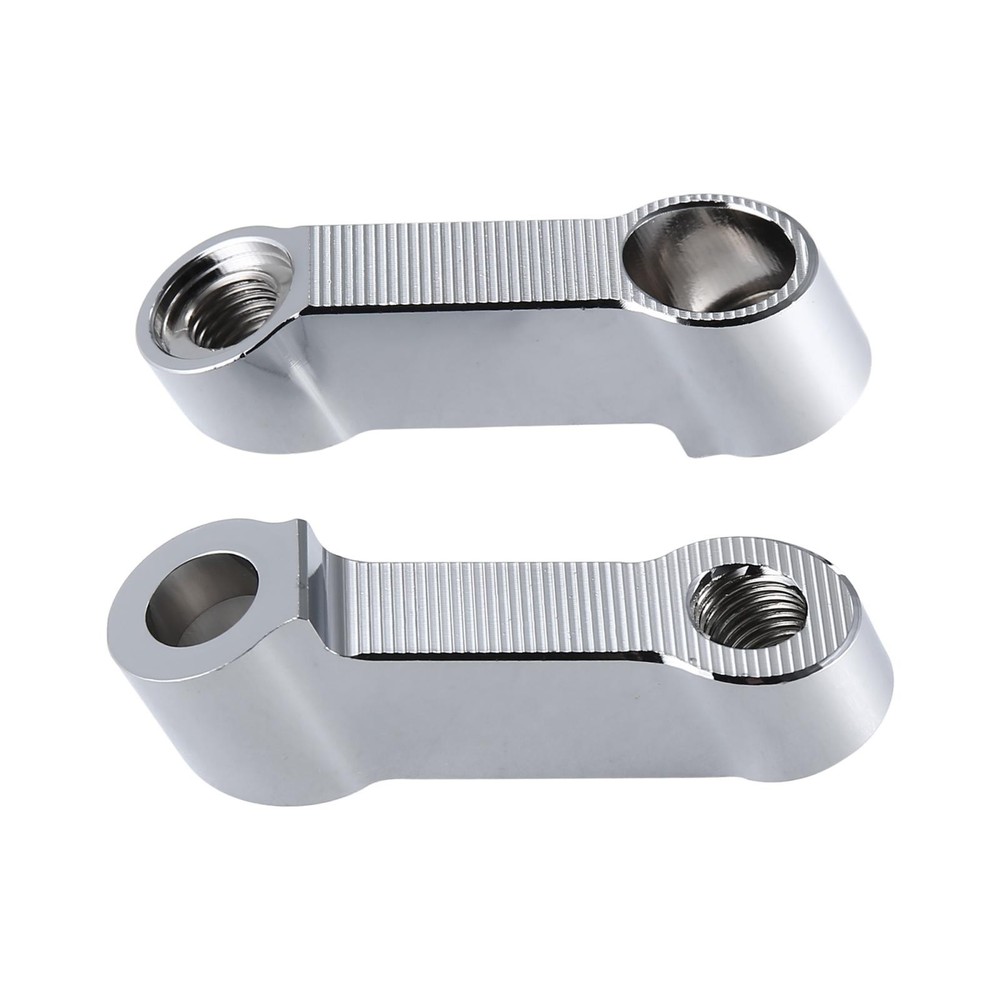 1 pair motorcycle 10mm 8mm mirror support extender adapter silver tone