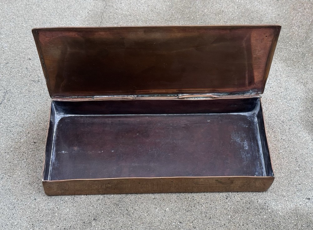 Vintage SILVER CREST Sterling Silver with Copper Cigar/Cigarette Box