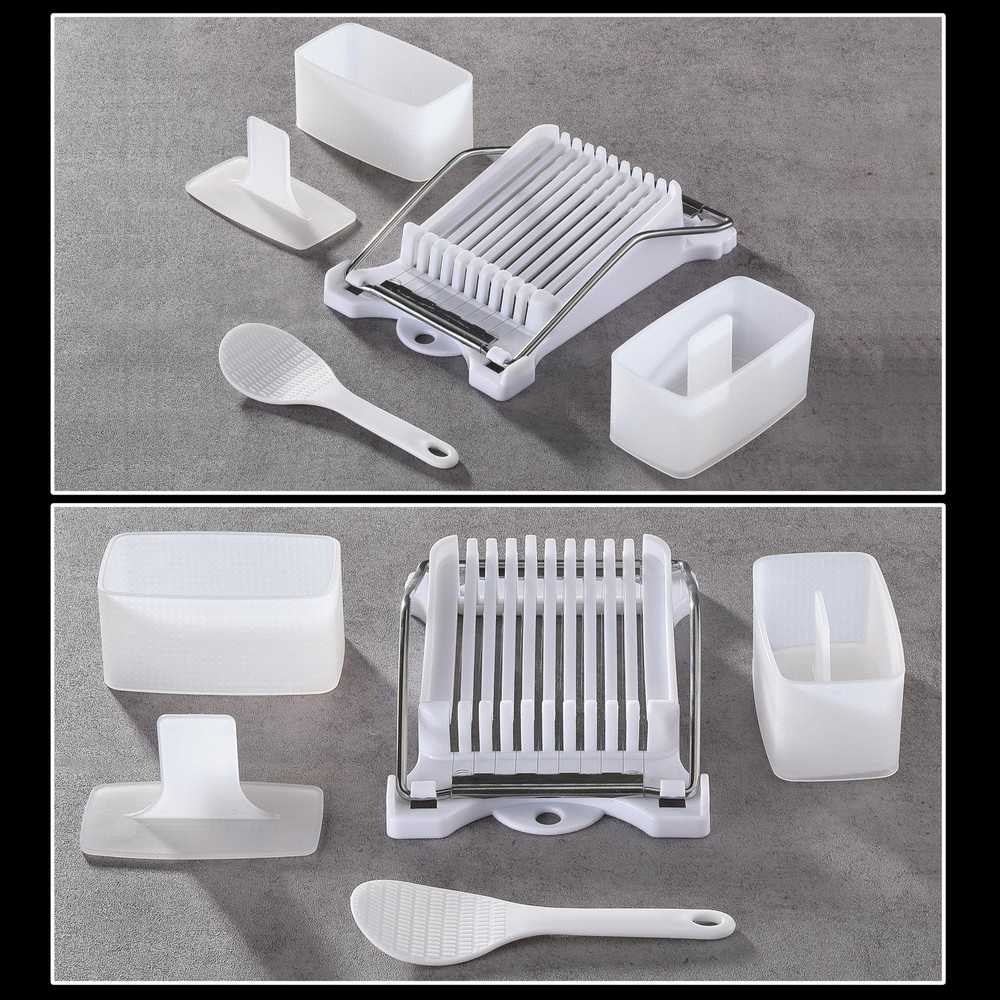 2PCS Spam Musubi Press Mold Kit, Cokuma with Normal, White