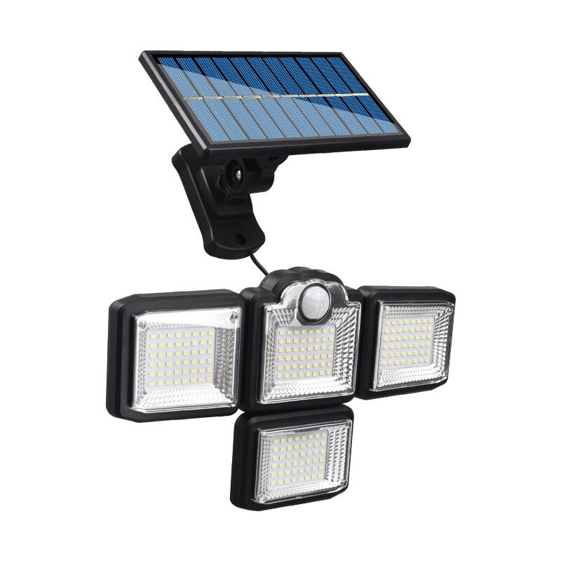 2 Packs Solar Security Lights Outdoor 3 Head Motion Sensor Lights Adjustable