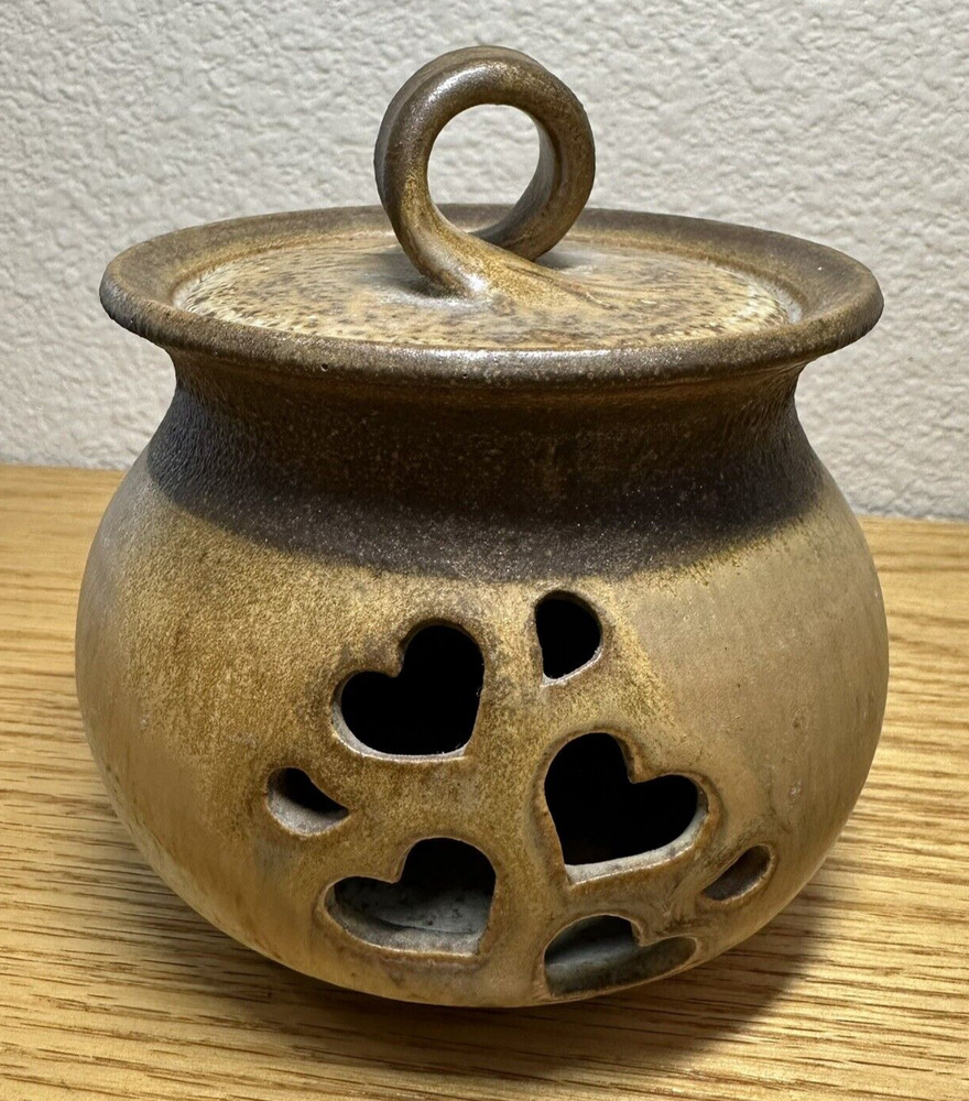 Affinity Studio Art Pottery Potpourri Candle Holder w/Lid - Ceramic Stoneware