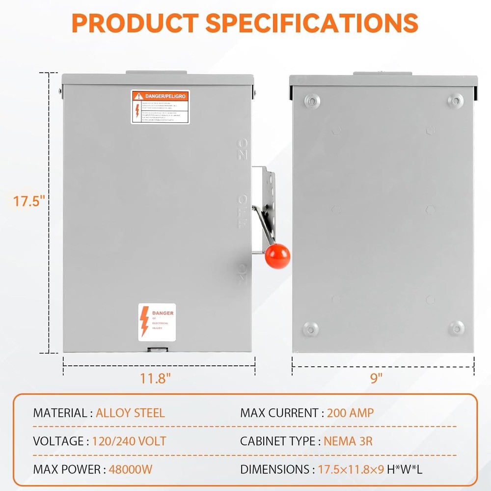 Double-Throw Transfer Switch 200A 48000W