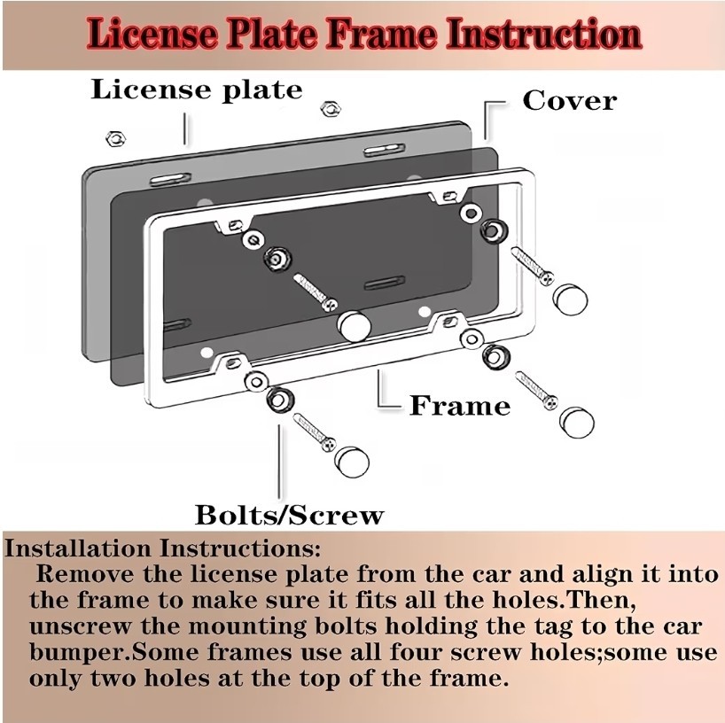 New Unbreakable License Plate Covers+Frames Auto Tag Shield Protector Front Rear