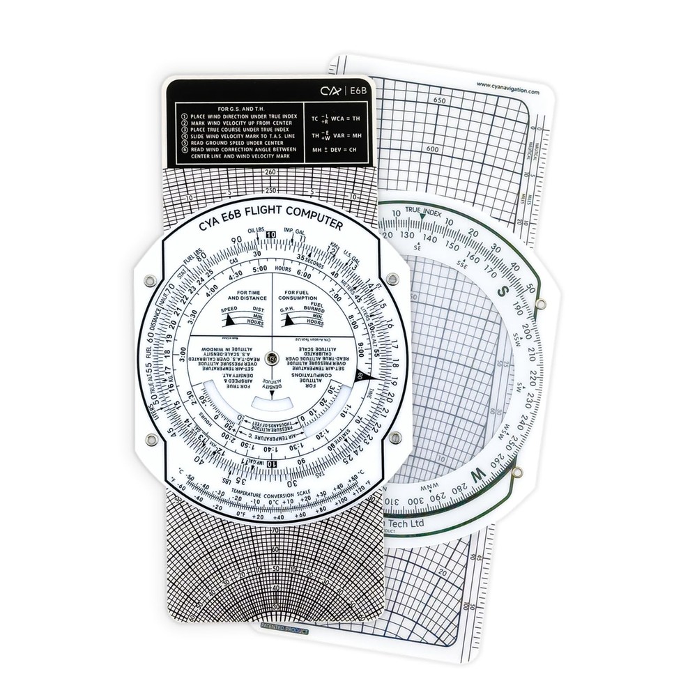 CYA E6B Plastic Flight Computer, Upgrade Aviation Pilot Flight Computer Calcu...