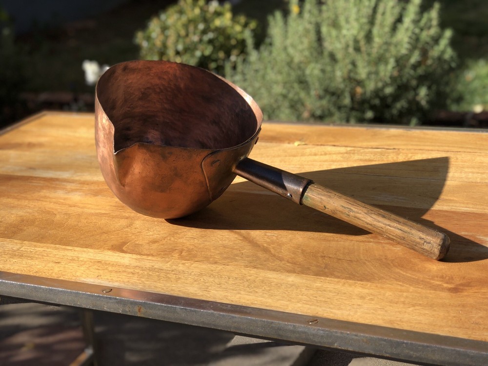 Antique French Winemaker Tool Scoop Copper