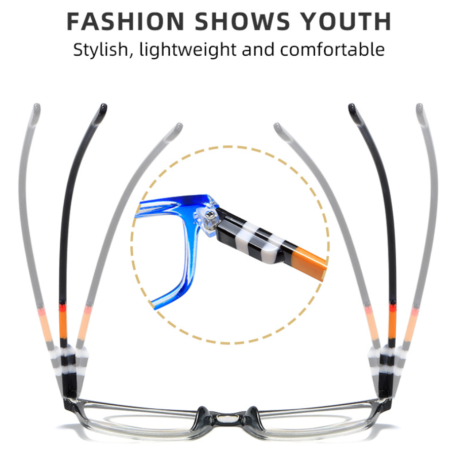 Men Women Square Blue Light Blocking Reading Glasses Classic Full Frame Glasses