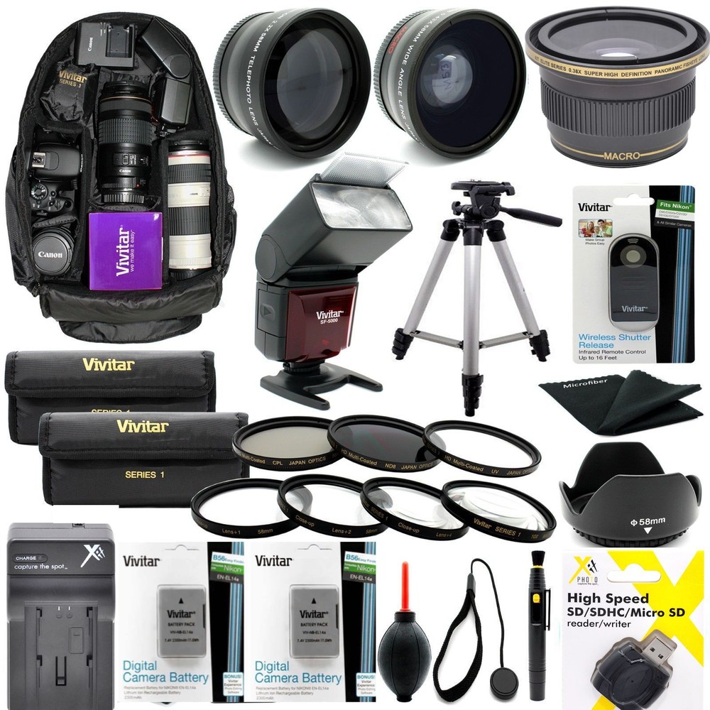 NIKON D3300 DSLR CAMERA FULL COMPLETE 4-8KHD ACCESSORY KIT LENSES FLASH BACKPACK