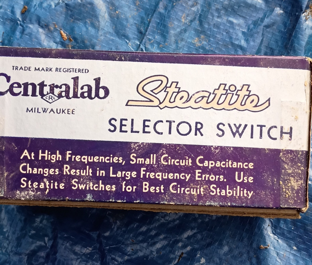 Centralab Steatite Selector Switch Model Selector Switch Milwaukee