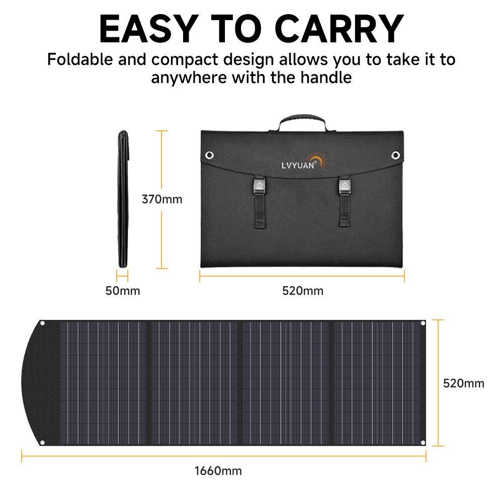 120W 200W 300W 400W Portable Solar Panel for Solar Generators, Outdoor Camping