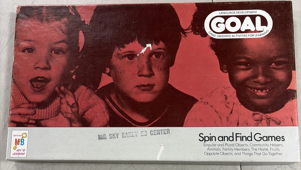 Milton Bradley Vintage Game Language Development Goal Spin & Find 1972