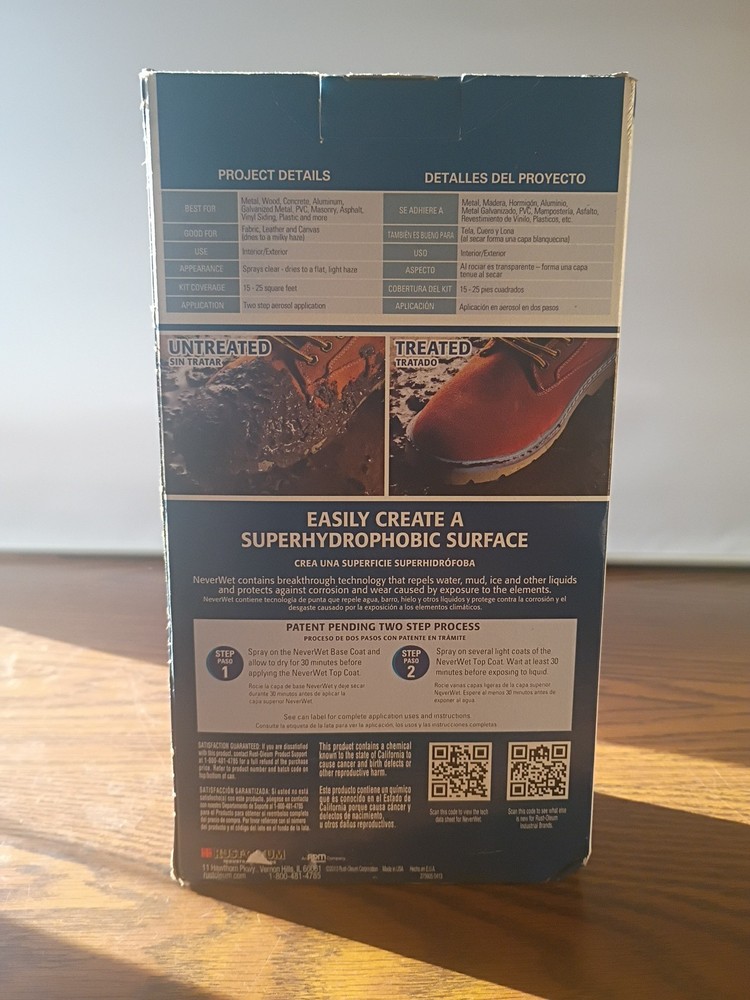 Rust-Oleum 12oz NeverWet Liquid Repelling Treatment 2 Cans • 2013 Formula