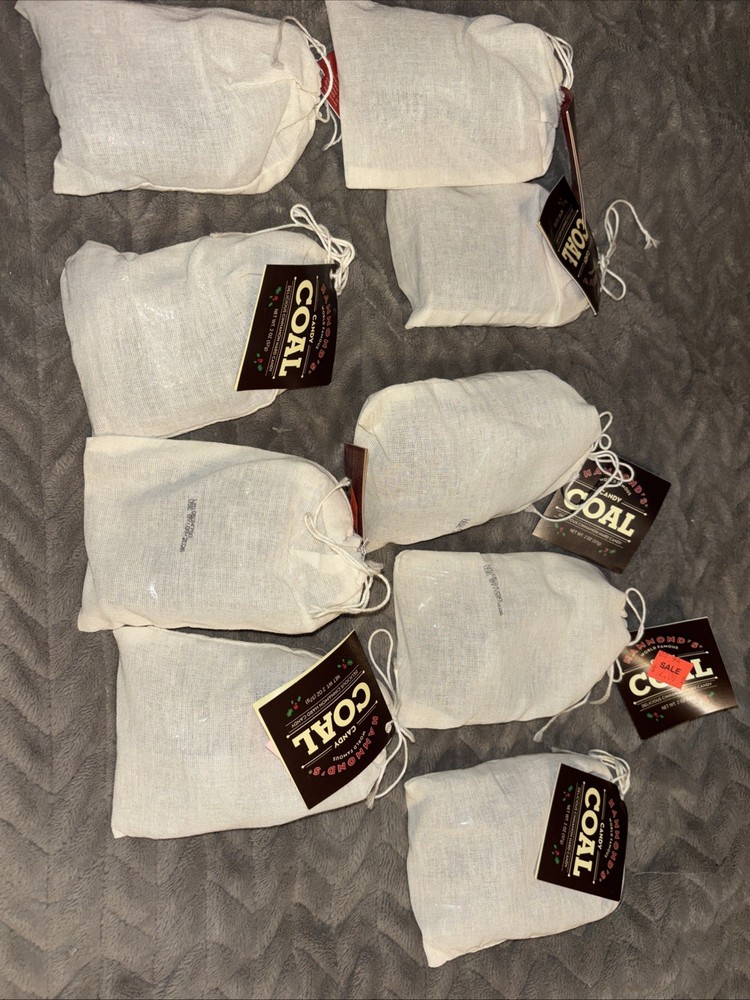 (9) NEW Hammond's Candy Coal Cinnamon Flavored Christmas Hard Candy 2 oz