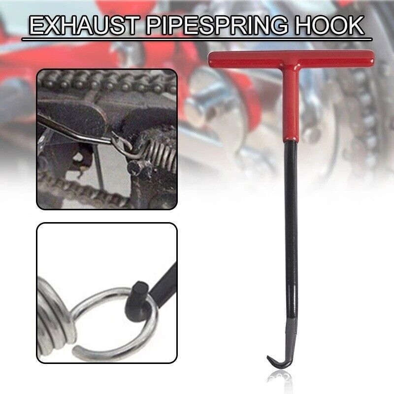 Motorcycle Parts Bike ATV Exhaust T-Handle Puller Spring Hook Tool Kit Universal