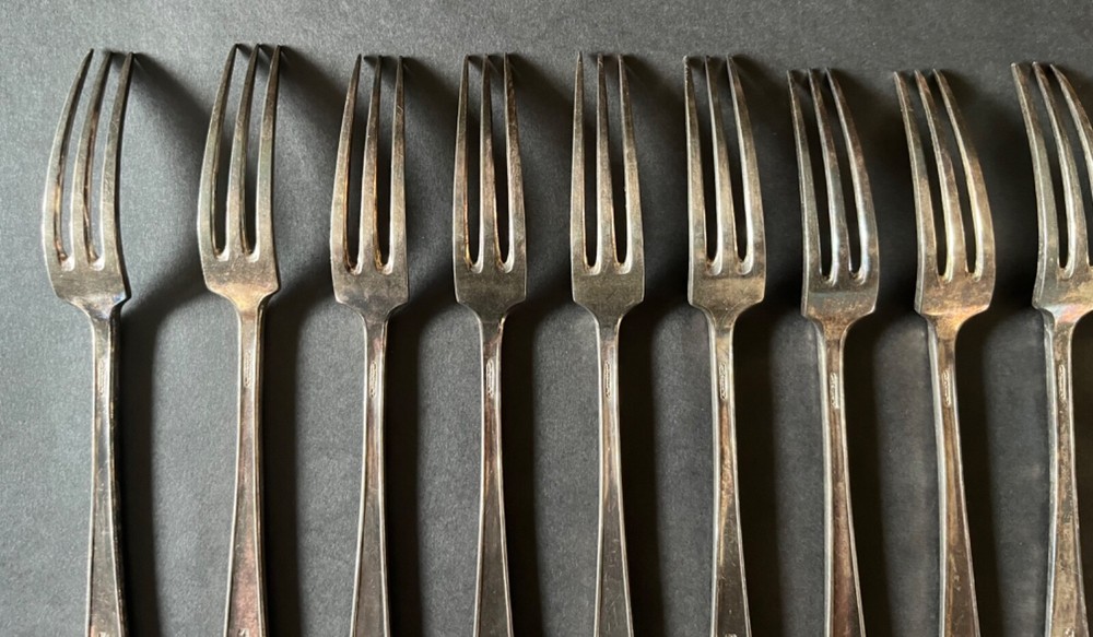 Roberts & Belk Romney Plate Silverplate PLAIN PINE design forks 12 pcs.