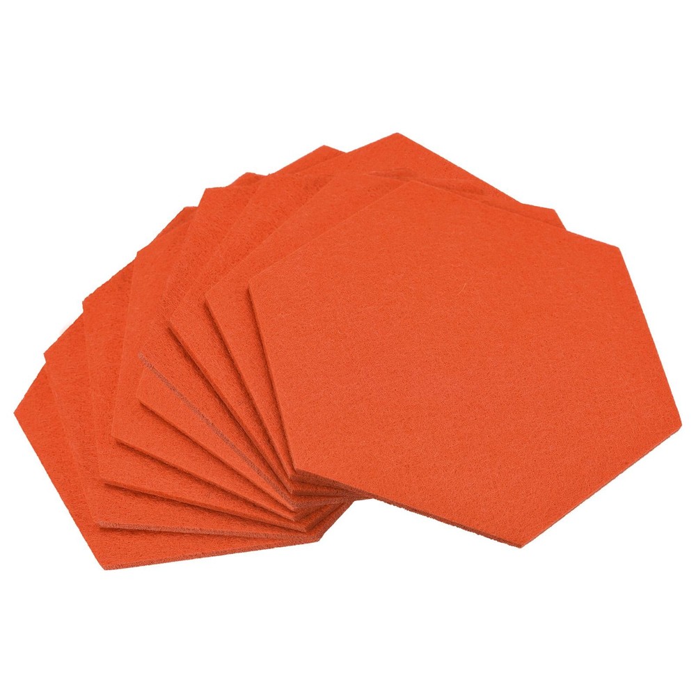 Felt coasters 9pcs hexagonal pads coasters, orange