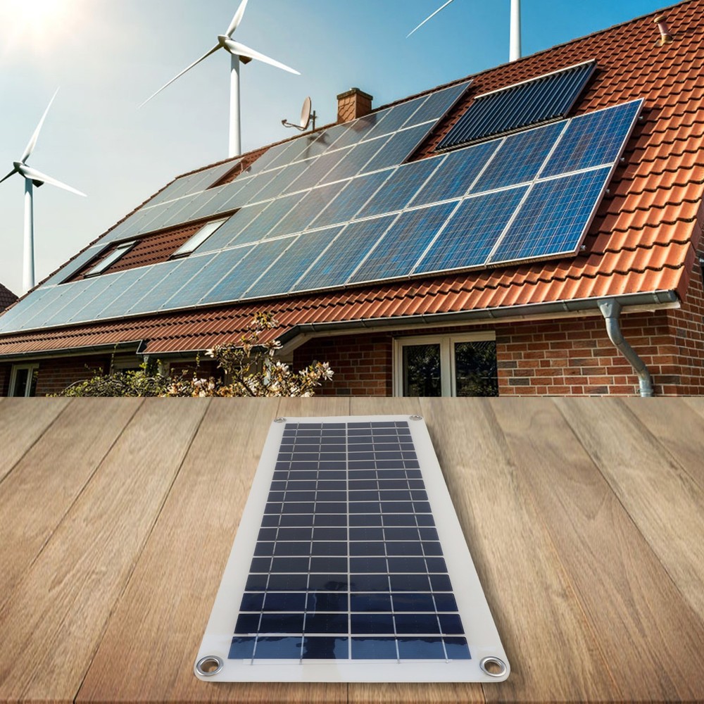 Flexible Solar Panel Kit with Dual USB Ports Charge Devices Simultaneously