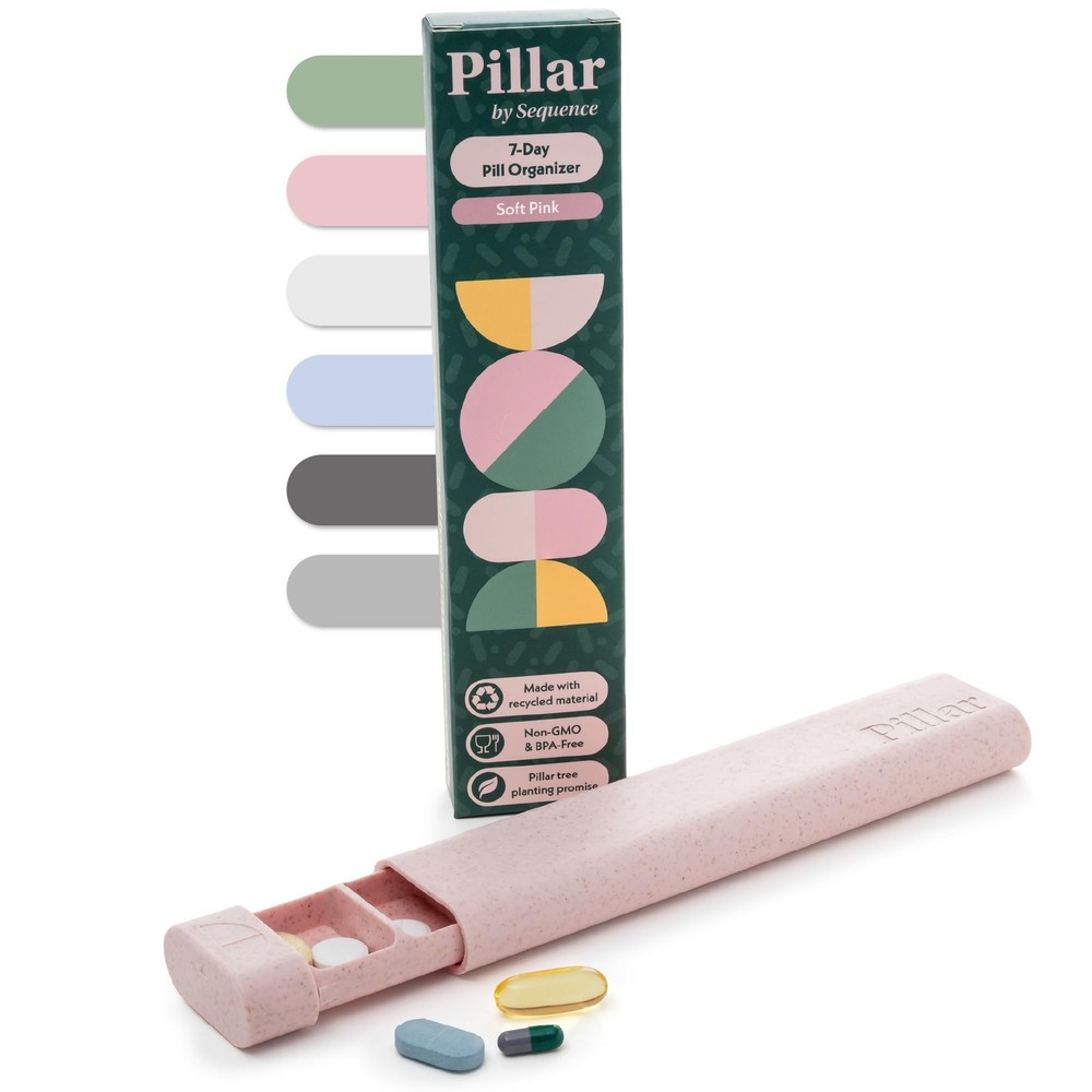 Compact 7-Day Pill Organizer with Mirror - Travel Case for Medication Storage