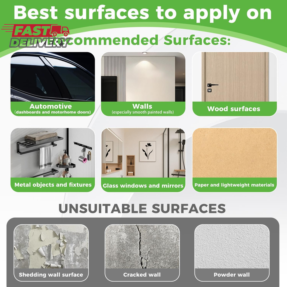 Double Sided Foam Tape Strong Pad Mounting,Black Self-Adhesive Tape Include Squa