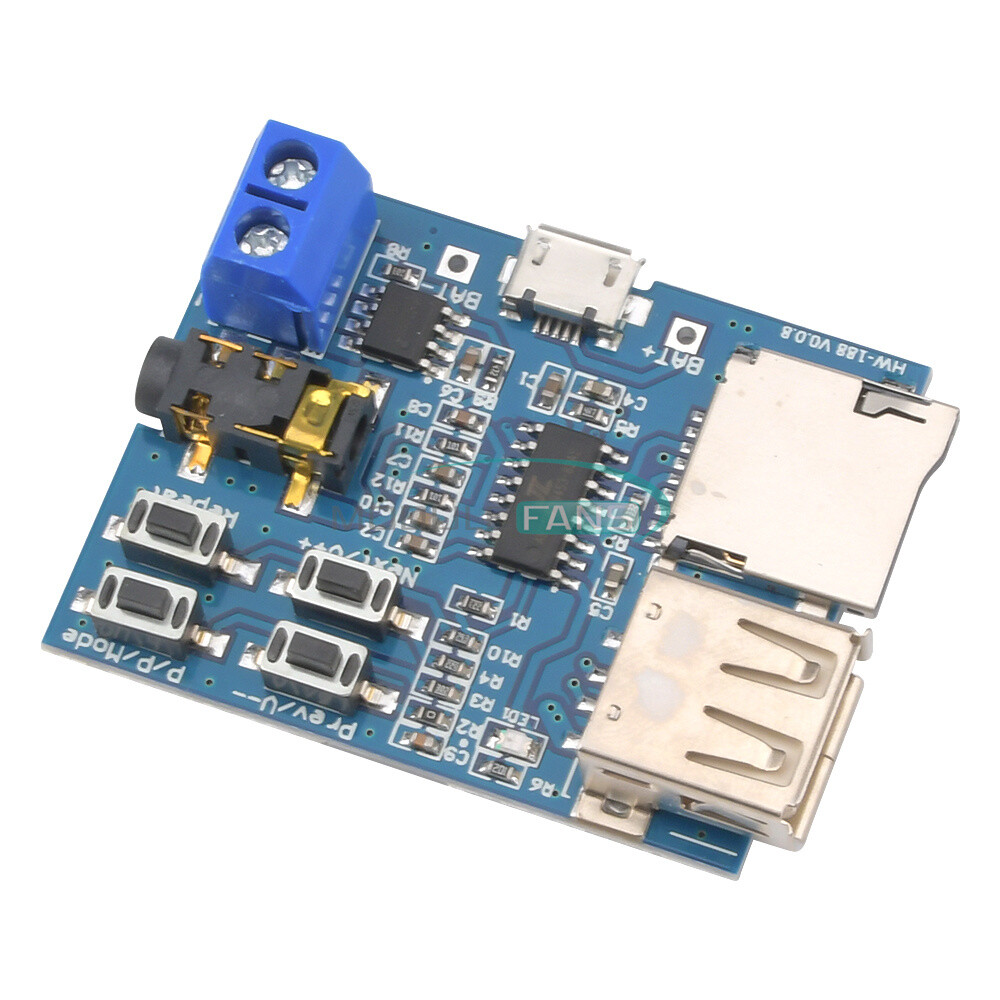 TF Card U Disk MP3 Format Decoder Board Amplifier Decoding Audio Player Module