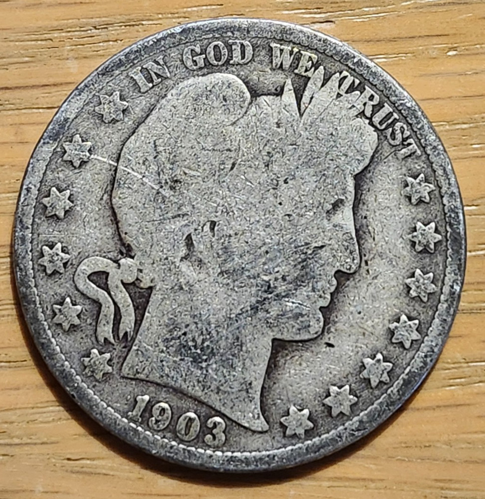 90% SILVER 1903 P BARBER HALF