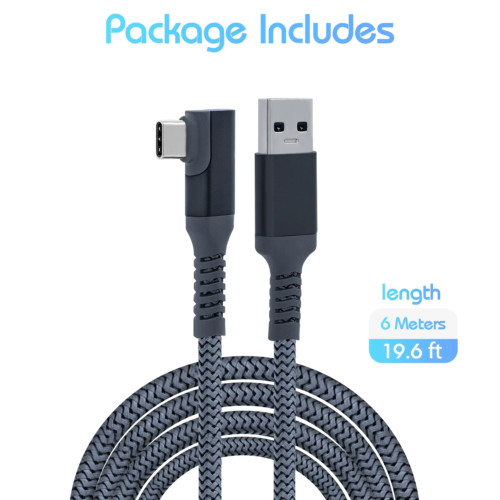 18 foot Braided USB-C Angled Data Cable