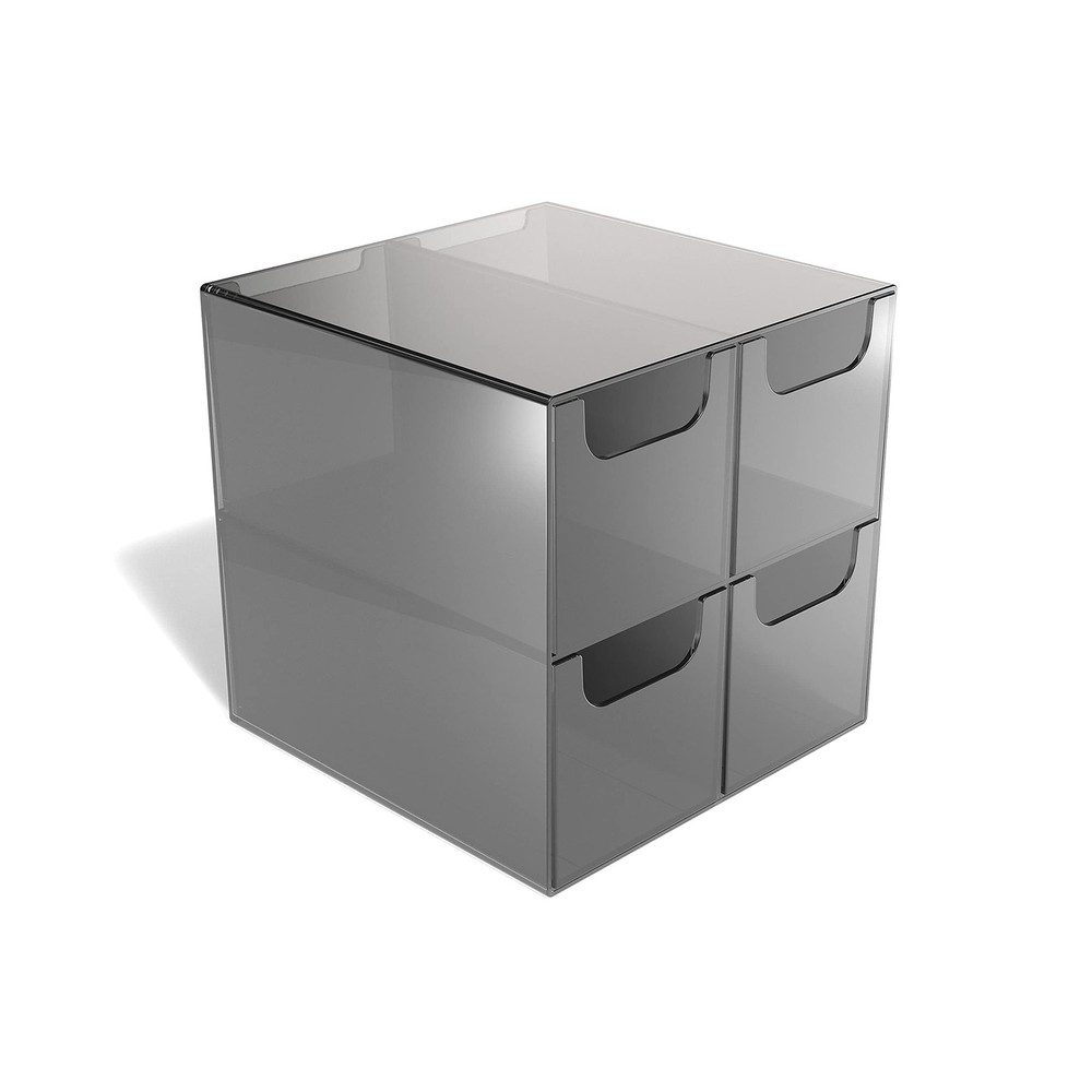 TRU RED TR58201 4 Compartment Plastic Desktop Organizer, Smoke