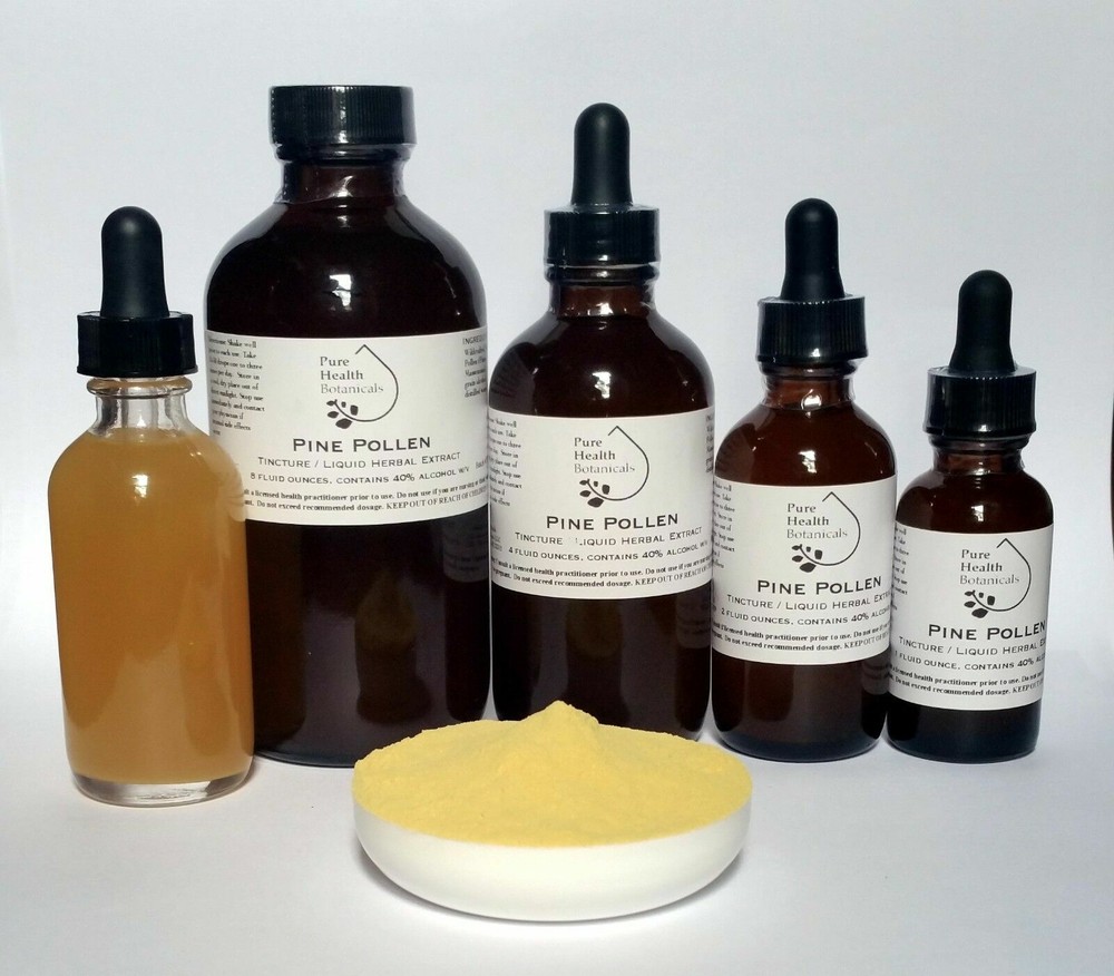 Pine Pollen Tincture, Extract, Wildcrafted Highest Quality & Strength Mult Sizes