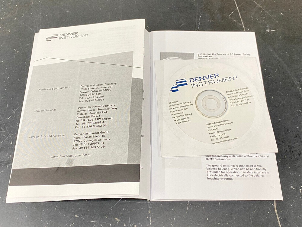 Denver Instruments Summit Balances - Instruction Book / User Guide / Manual