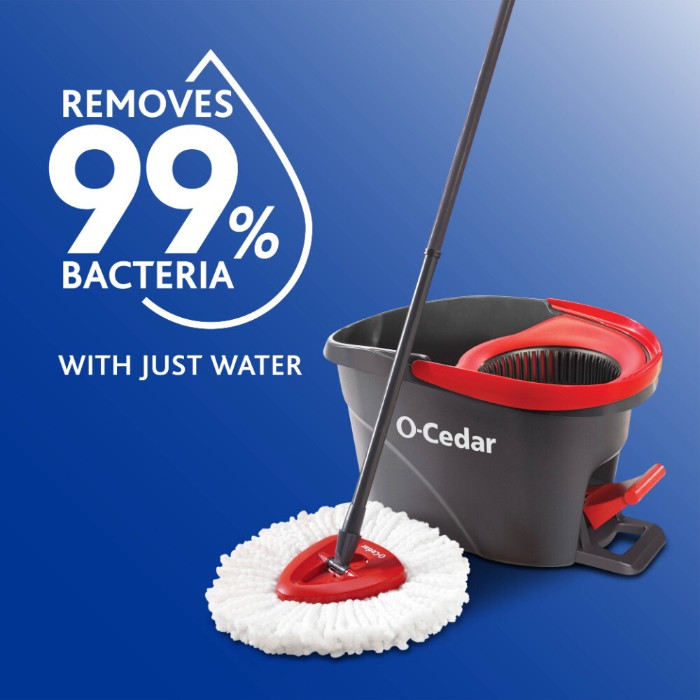 EasyWring™ Spin Mop & Bucket System + 3 Extra Mop Head Replacements
