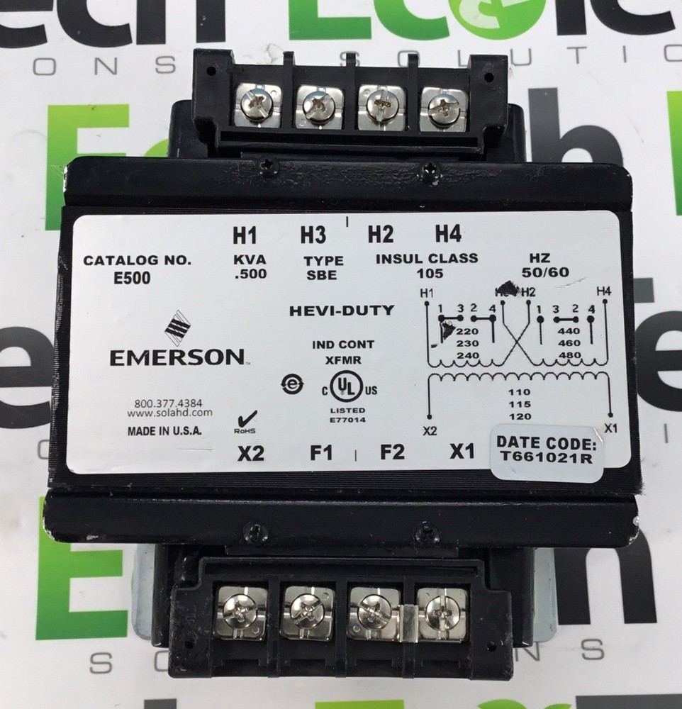Emerson E500 Control Transformer