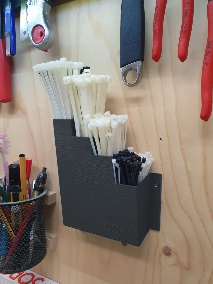 Large Black Cable Tie Holder Zip Tie Storage Rack Wall Mount Organizer